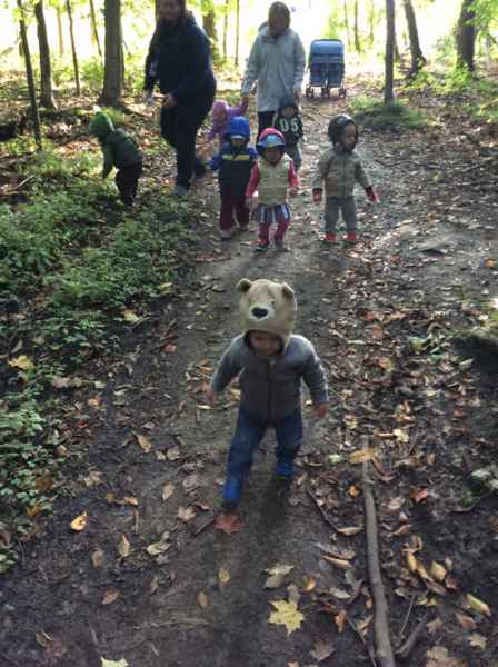 children on a nature walk